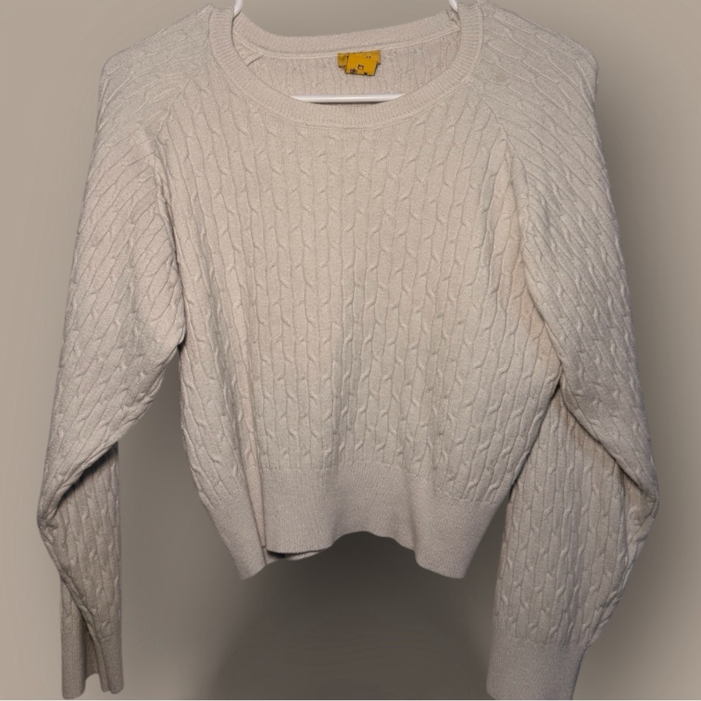 Daisy Cream Cable Knit Sweater